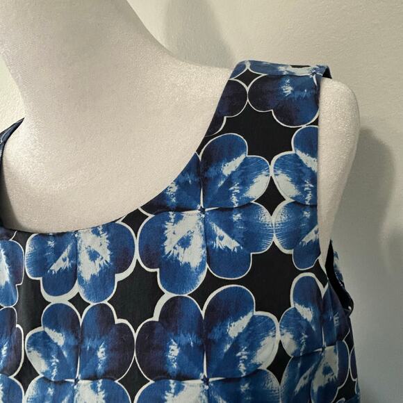 Talbots Floral Dress 2 Womens Blue Flowers Gingham Sleeveless Dress Checkered - Picture 9 of 15